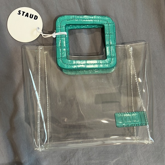 Staud Mini Shirley in Jade Croc - Picture 5 of 5